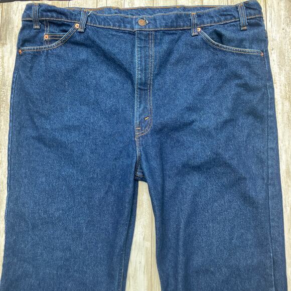 VTG Levi’s 517 Denim Jeans 46x30 (act 44x29) 80s Orange Tab USA Made Straight - Picture 3 of 15